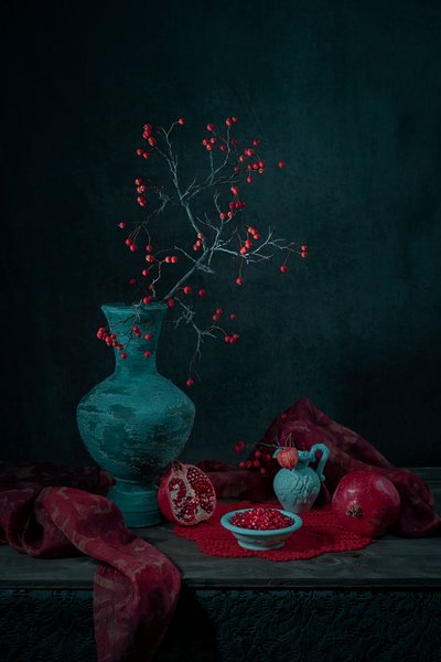 Nature morte aux grenades et aux baies - Lydia Jacobs