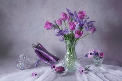 Nature morte florale violette - Lydia Jacobs