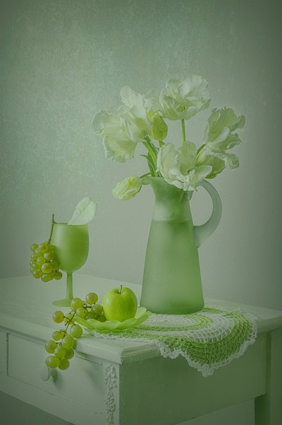 Nature morte aux tons verts doux - Lydia Jacobs