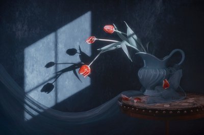 Tulipes à la lumière de la fenêtre - Lydia Jacobs
