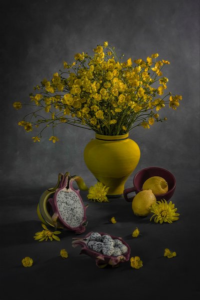 Fleurs et fruits jaunes - Lydia Jacobs