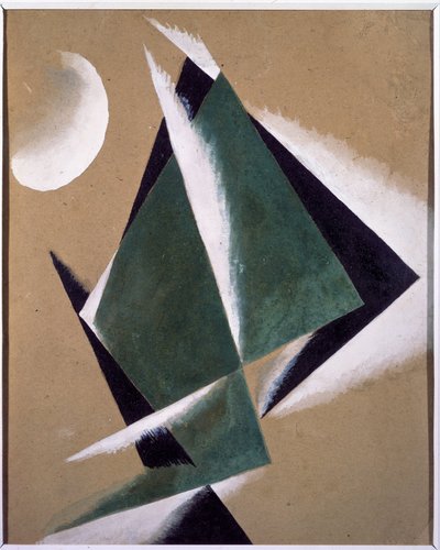 Construction avec demi lune blanche - Lyubov Sergeevna Popova