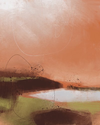 Paysage abstrait aux teintes chaudes - MANSI SAXENA