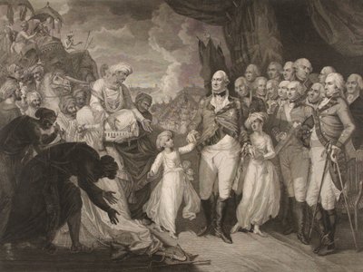Le marquis Cornwallis recevant les princes otages, fils de Tippoo Sultan - M. (after) Brown