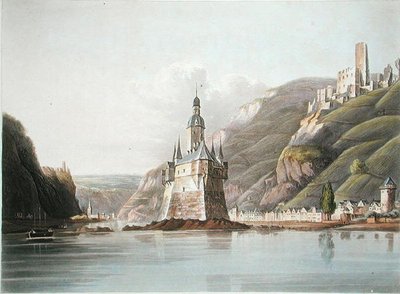 Château de Pfalz et la ville de Laub, illustration de 