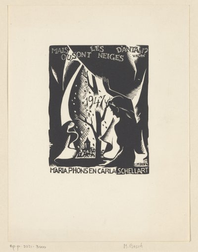 Vœux de Nouvel An pour 1947 de Carla, Mária et Phons Schellart - M. Bosch