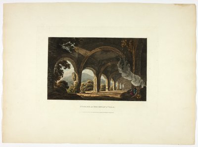 Écuries de la villa de Meccena, onzième planche des ruines de Rome - M. Dubourg