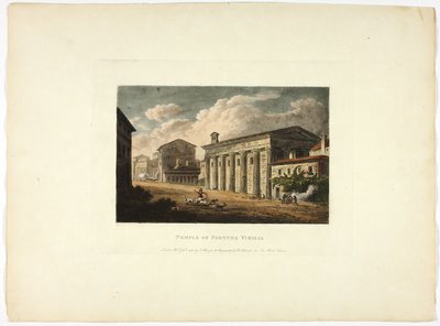 Temple de Fortuna Virilis, planche trente-quatre des Ruines de Rome - M. Dubourg