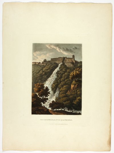 Les Cascatelles et les Ecuries de Mecenas, planche trente-trois des Ruines de Rome - M. Dubourg
