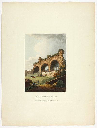 Le Temple de la Paix, plaque neuf des Ruines de Rome - M. Dubourg