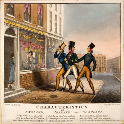 Caractéristiques, ou Angleterre, Irlande et Écosse, gravure réalisée par George Hunt, 1827 - M. Egerton