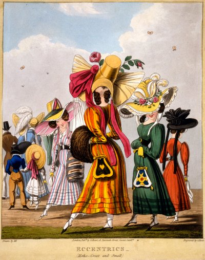 Excentriques - Papillons (grands et petits), gravure réalisée par George Hunt, 1827 - M. Egerton