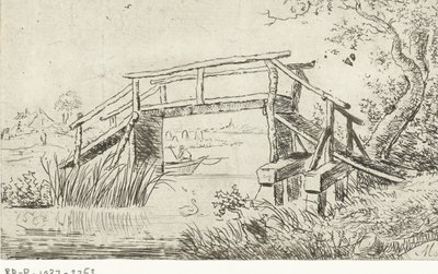 Paysage avec petit pont - M. Massé