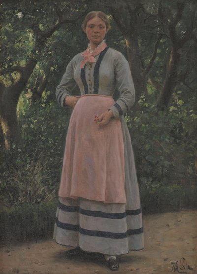 Jeune fille dans un jardin - M. Therkildsen