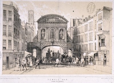 Temple Bar, Londres, vers 1845 - M and N Hanhart