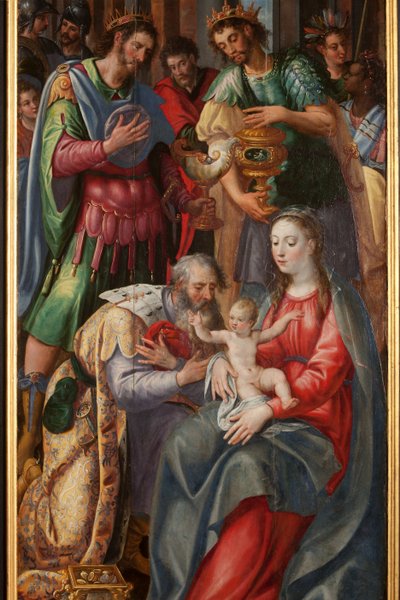 Adoration des Mages, Triptyque, Panneau droit (détail) - Maarten de Vos