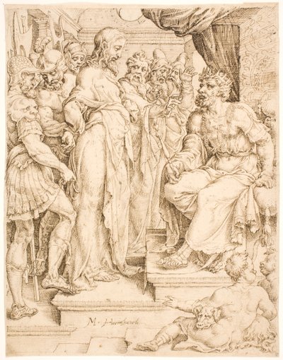Christ devant Hérode - Maarten van Heemskerck
