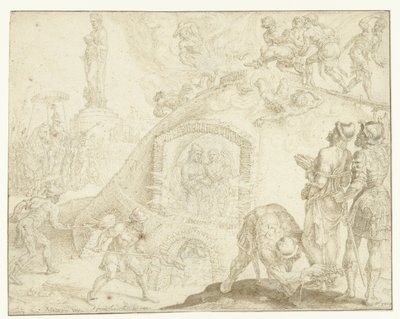 Trois jeunes hommes jetés dans une fournaise ardente (Histoire des trois jeunes hommes) - Maarten van Heemskerck