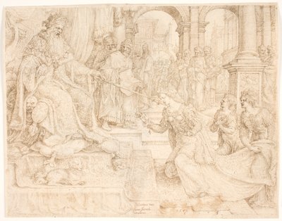 Esther devant Assuérus - Maarten van Heemskerck