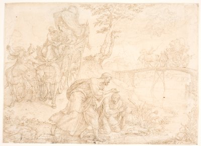 Philippe baptise le trésorier de la reine éthiopienne Candace - Maarten van Heemskerck