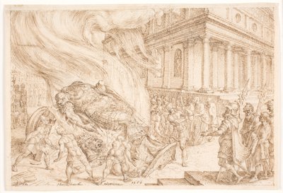 Jéhu détruit le temple de Baal - Maarten van Heemskerck