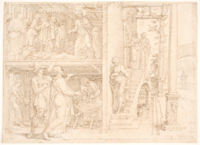 Pierre ressuscitant Tabitha - Maarten van Heemskerck