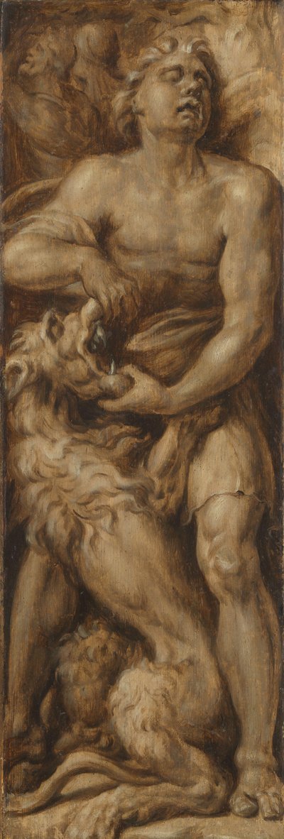 Samson déchirant le lion - Maarten van Heemskerck