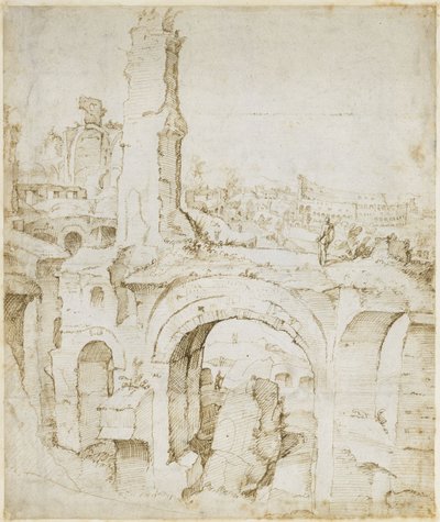 Vue de la Domus Severiana sur le Colisée - Maarten van Heemskerck