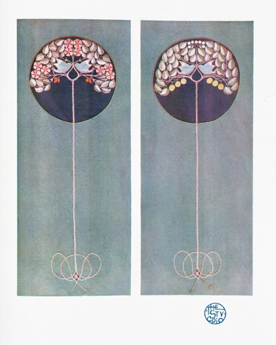 Panneaux brodés, de Vol XXVIII de `The Studio` magazine, pub. 1903 - Mackay Hugh Baillie Scott