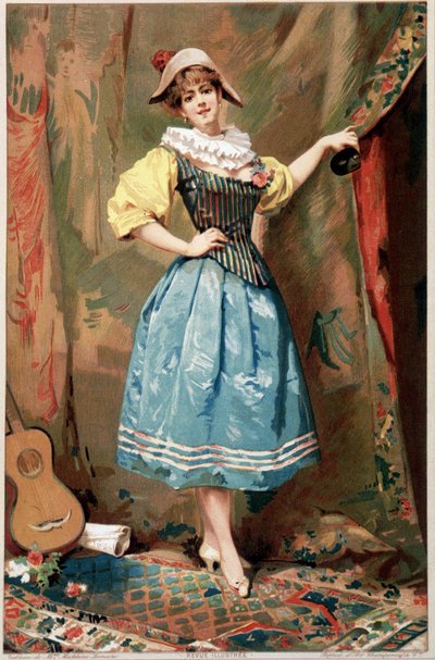 Le costume (Une femme avec une guitare), sd. 19e siècle - Madeleine Lemaire
