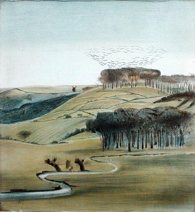 Paysage avec troupeau de corbeaux - Madeline Wyndham