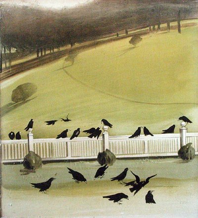Corbeaux se nourrissant dans un parc - Madeline Wyndham