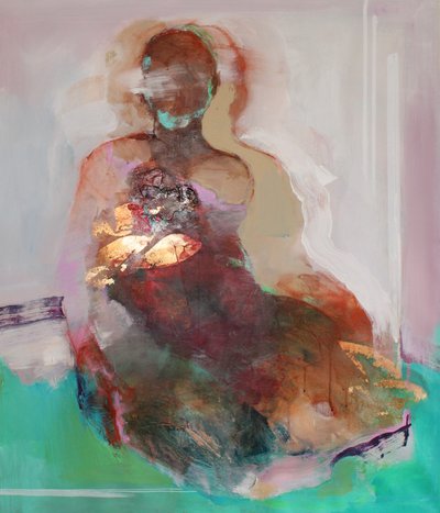 Continuité 2, 2022 (acrylique, pastel et feuille d
