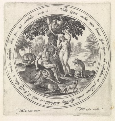 Ève offre le fruit défendu à Adam (Histoire d