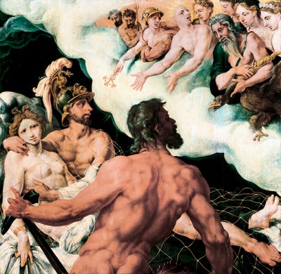 Mars et Vénus piégés dans le filet de Vulcain - Maerten van Heemskerck