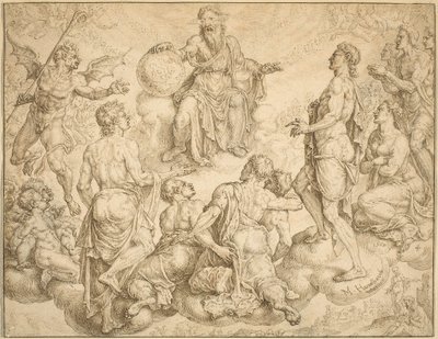 Satan défie Dieu de retirer sa protection à Job - Maerten van Heemskerck