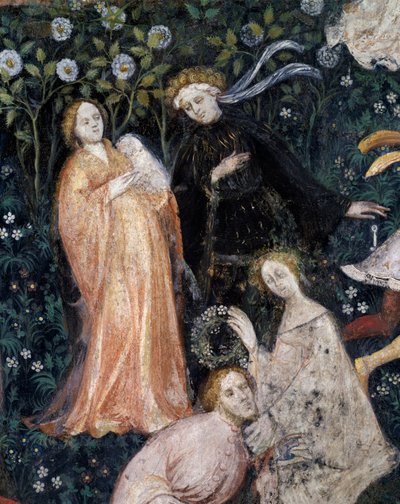 Aristocrates à la campagne, détail du Mois de Mai, Cycle des Mois - Maestro (attr. to) Venceslao