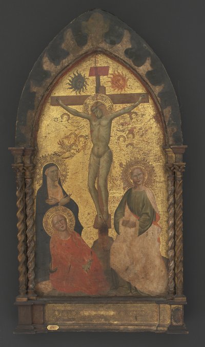 Le Christ en croix pleuré par la Vierge Marie et les saints Marie-Madeleine et Jean - Maestro Francesco