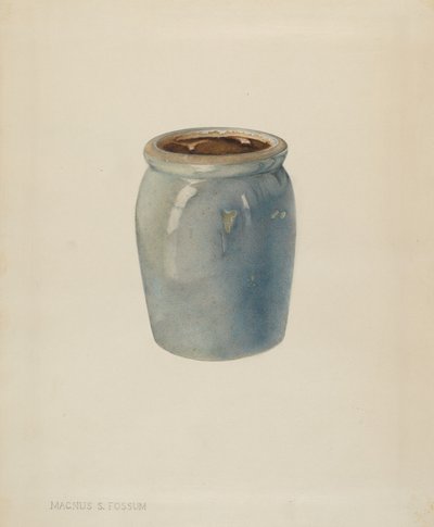 Pot de confiture en poterie, vers 1938 - Magnus S. Fossum