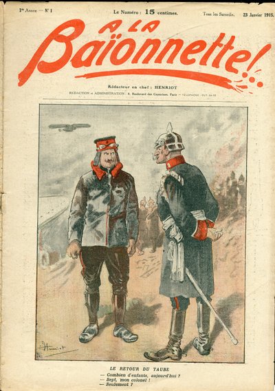 Couverture de « La Baionnette », Satirique en Couleurs - Henri Maigrot