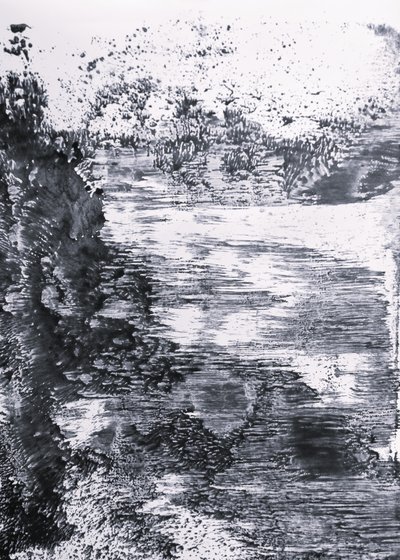 Reflet sur la rivière en noir et blanc - Maira Ribena