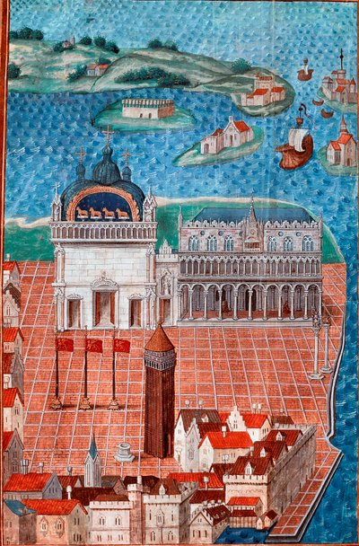 Vue de la place Saint-Marc avec le Palais des Doges à Venise - Maitre de Philippe de Gueldre