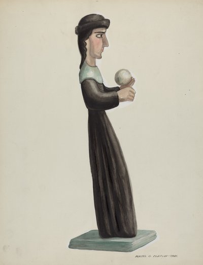 Santo sculpté et peint - Santa Rita - Majel G. Claflin