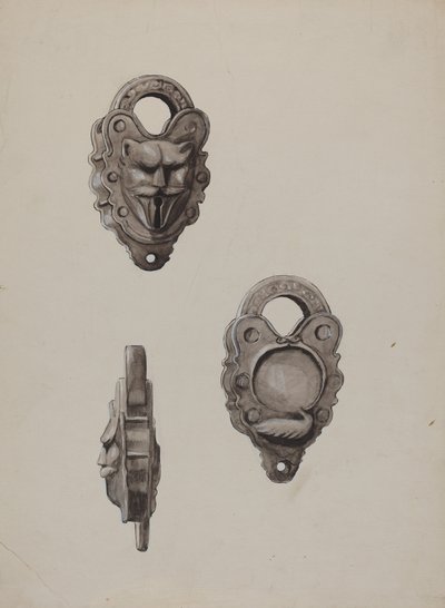 Serrure en fer, vers 1937 - Majel G. Claflin