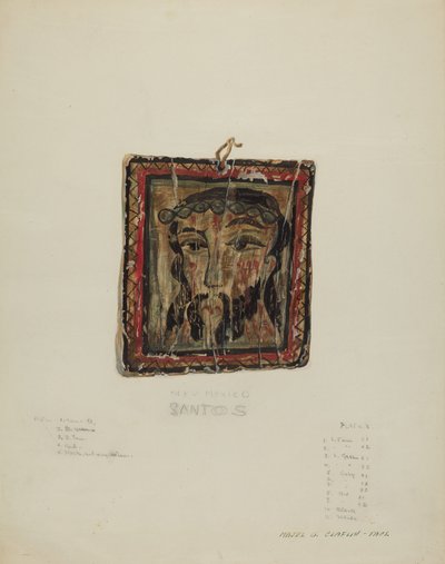 Petite tête de Christo - Retablo, vers 1940 - Majel G. Claflin
