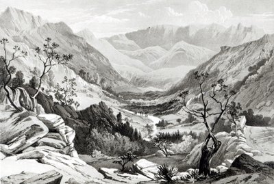 Vue entre Senafe et Rahaguddy, gravée par James Ferguson - Major A.G.F. Hogg