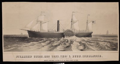 Paquebot Union. 1500 tonnes, Thos S. Budd, commandant. Construit pour Spofford Tileston & Co 1851 - Major and Knapp Sarony