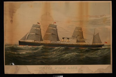 White Star Line Royal & United States Mail Steamers Liverpool & New York Britannic - Major and Knapp Sarony