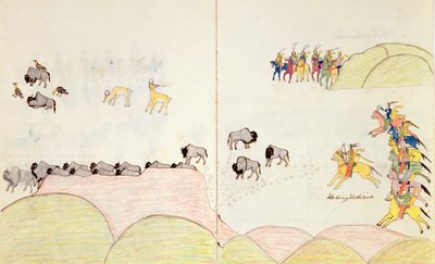 Chasse au bison amérindienne, d