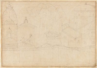 Indrajit fait des offrandes : Folio de la série du siège de Lanka, vers 1725 - Manaku